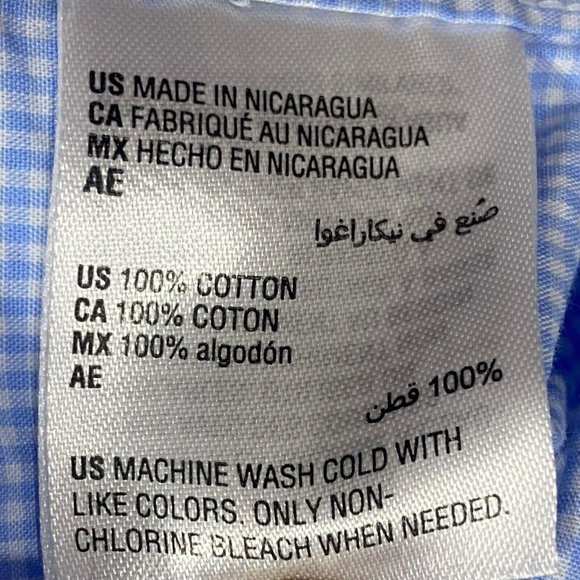 CLUB ROOM Performance Men’s Long Sleeve Cotton Dress Shirt 16/34-35 Blue Check - Picture 6 of 7